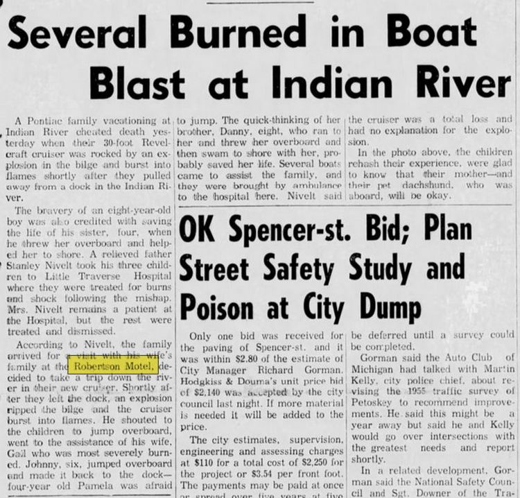 Happy Hollow Motel (Robertsons Motel) - Aug 1963 Boat Explosion